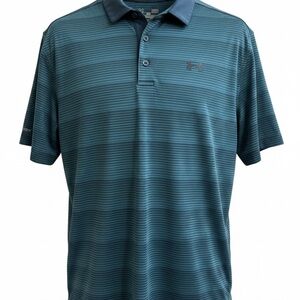 Under Armour ColdBlack Striped Golf Polo Shirt Mens Large HeatGear
